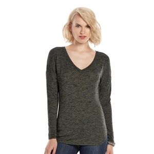 Rock & Republic Light weight V-neck Sweater Green/Blk Size S